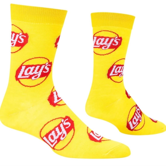 Lay's Potatoe Chips Fun Fashion Novelty Crew Socks Men's Crazy Wild Snack Fun - Picture 4 of 16